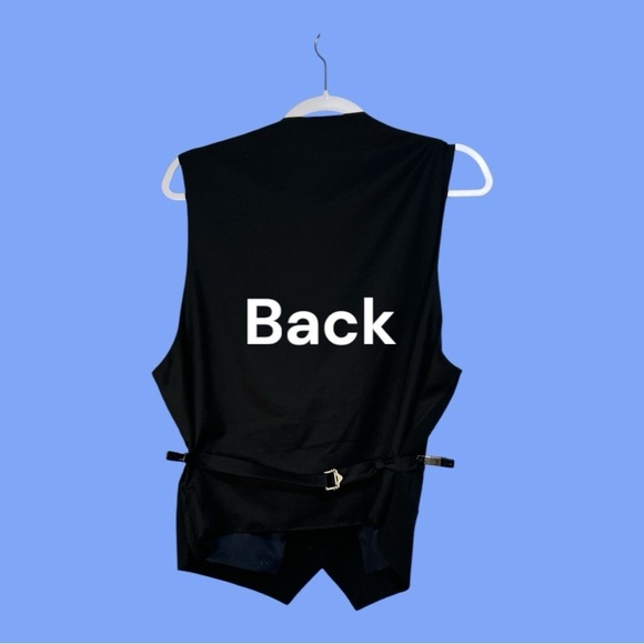 Men’s Warehouse Black Dress Pants + No Altered 32 x 30 and No Brand Vest M 2PC - Picture 8 of 9